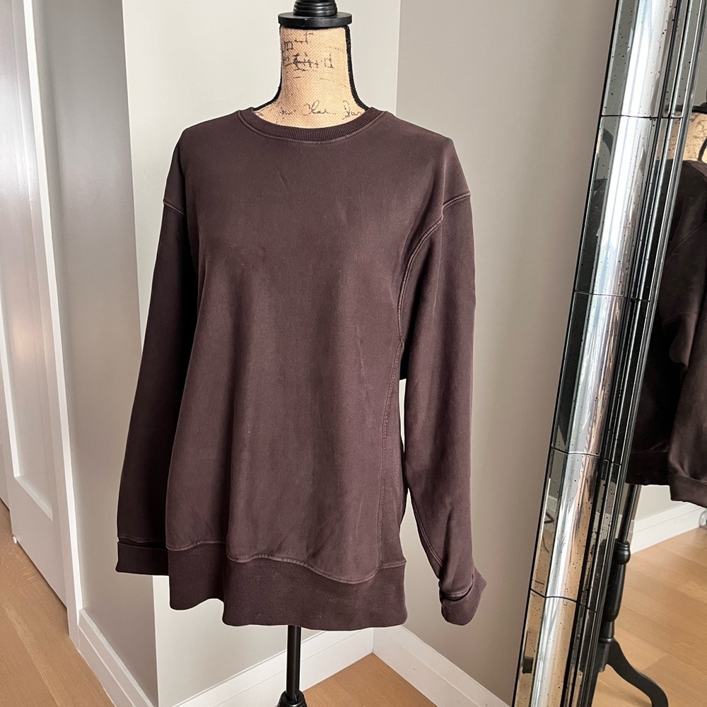 ZARA OVERSIZED GARMENT DYE SWEATSHIRT, MED
